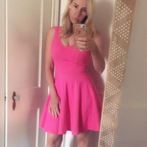 Hot pink flare dress